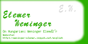 elemer weninger business card